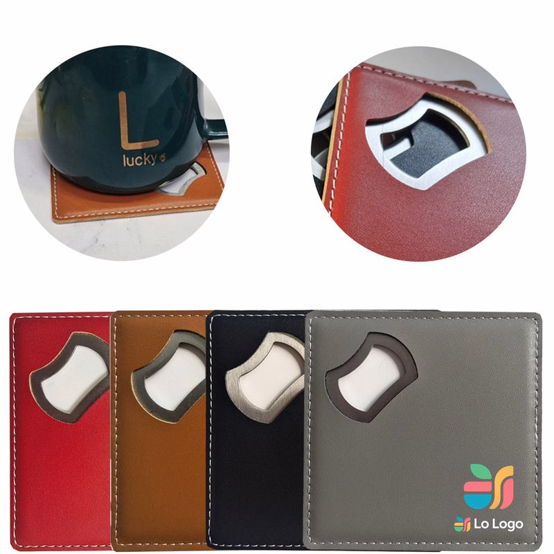Square Leather Drink Coaster