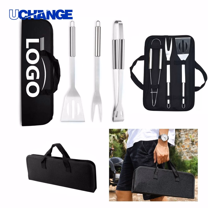 3 Piece BBQ Set Tool Kit for Grilling