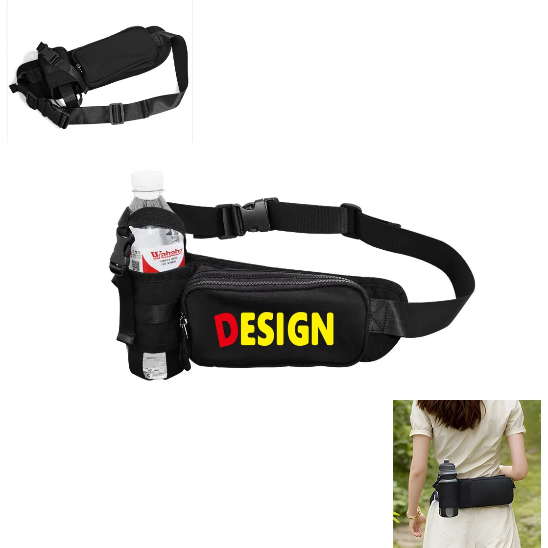 Adjustable Running Waist Bag with Bottle Holder 1