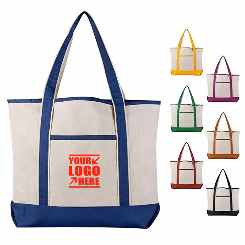 Large Heavy Cotton Canvas Boat Tote Bag