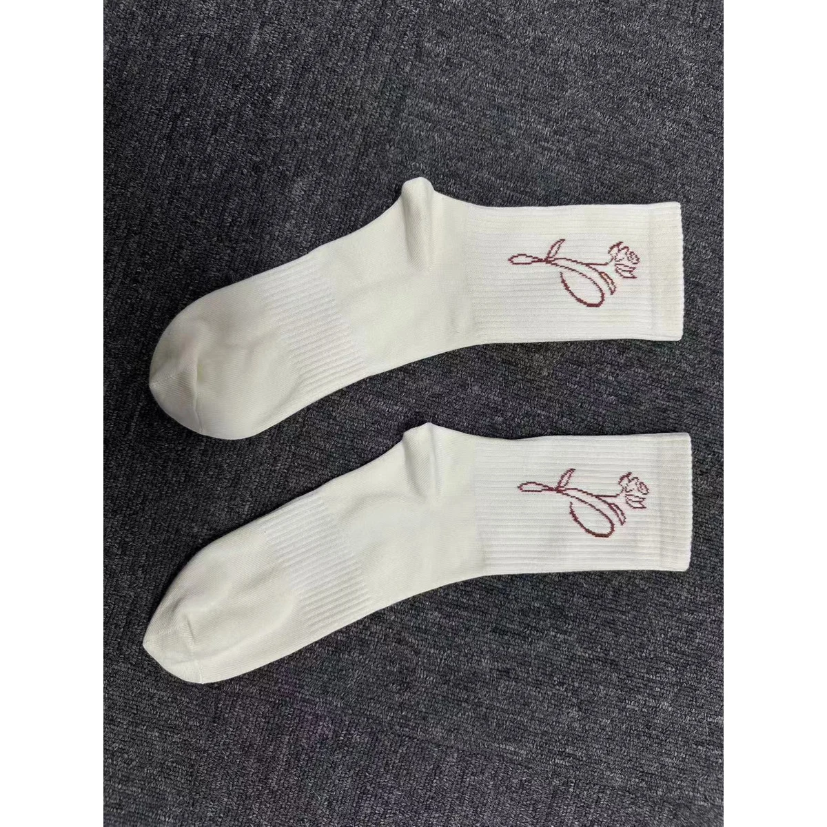 Bamtton™Premium Knit Jacquard Cotton Athletic MIDI Crew Socks Flat Knit 1
