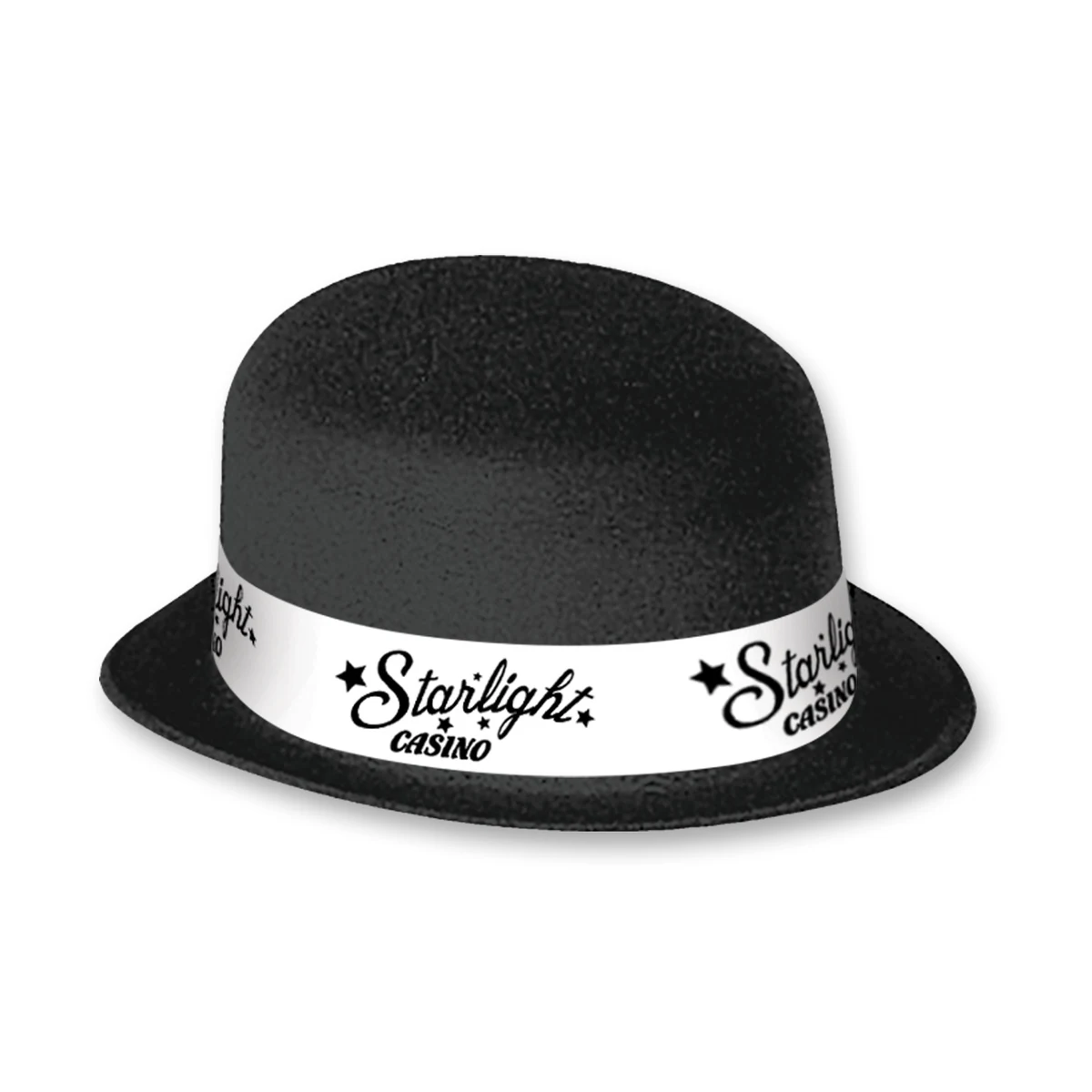 Black Velour Derby w/ Custom Printed Paper Stock Band 1
