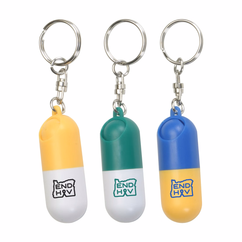 Clearance Item! Capsule Shaped Pill Box w/Key Ring
