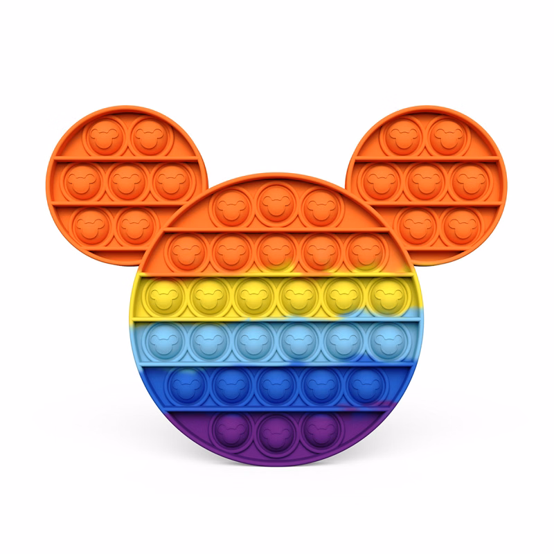 Rainbow Mickey Push Pops Bubble Fidget Sensory Stress Relief Toys
