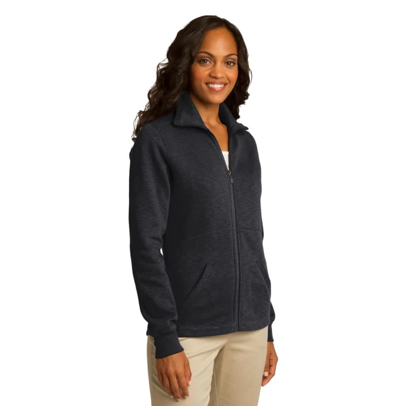 Port Authority Women's Slub Fleece Full-Zip Jacket. 1
