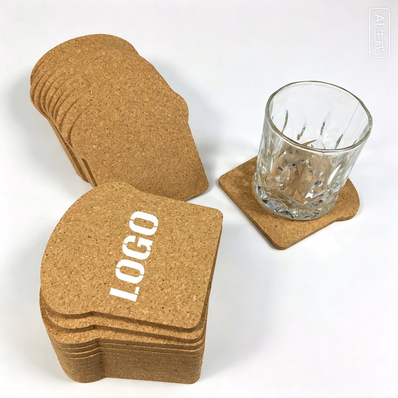 Toast Shaped Natural Cork Coaster and Heat Insulation Mat