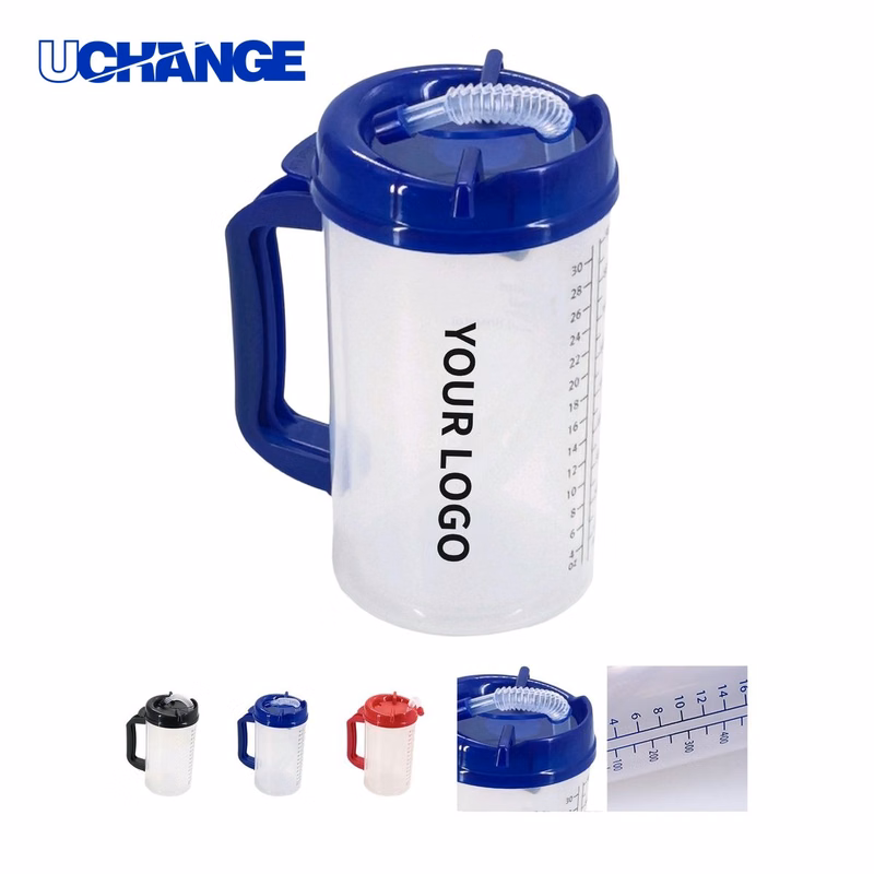 Measurement Mug Drinkware 30 Ounce Double Wall with Lid and Straw
