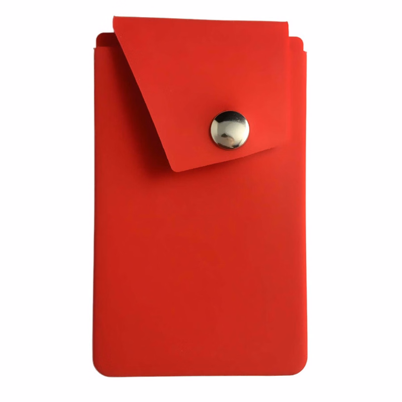 Silicone Phone Wallet with Stand and Secure Button