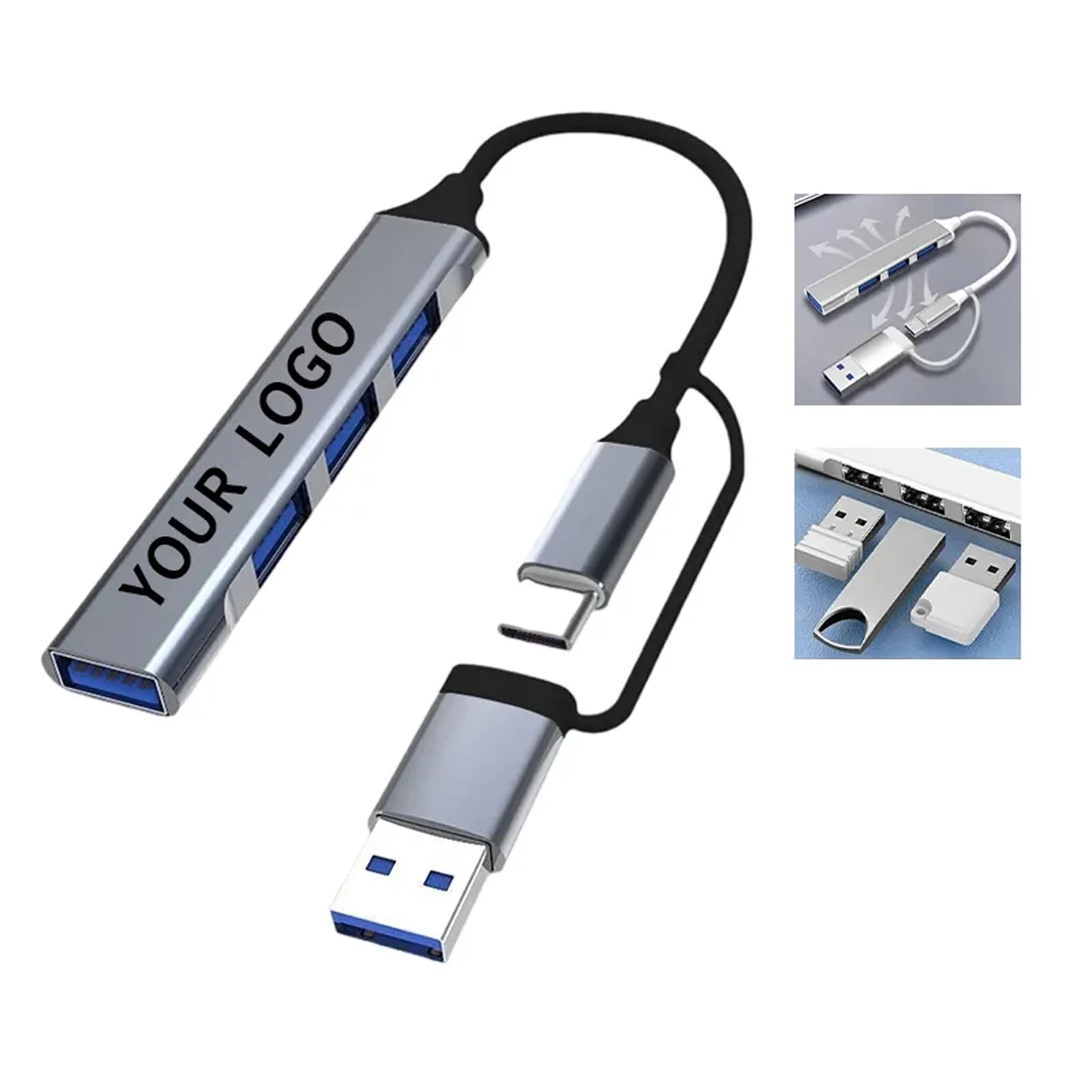 Compact USB Splitter with USB and Type C Compatibility 1
