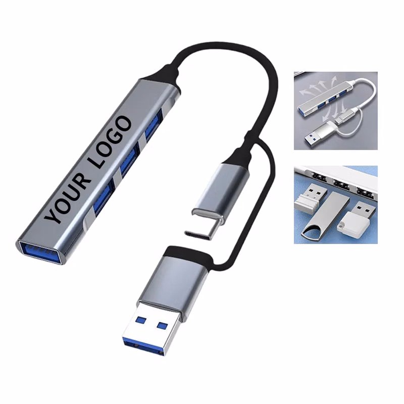 Compact USB Splitter with USB and Type C Compatibility