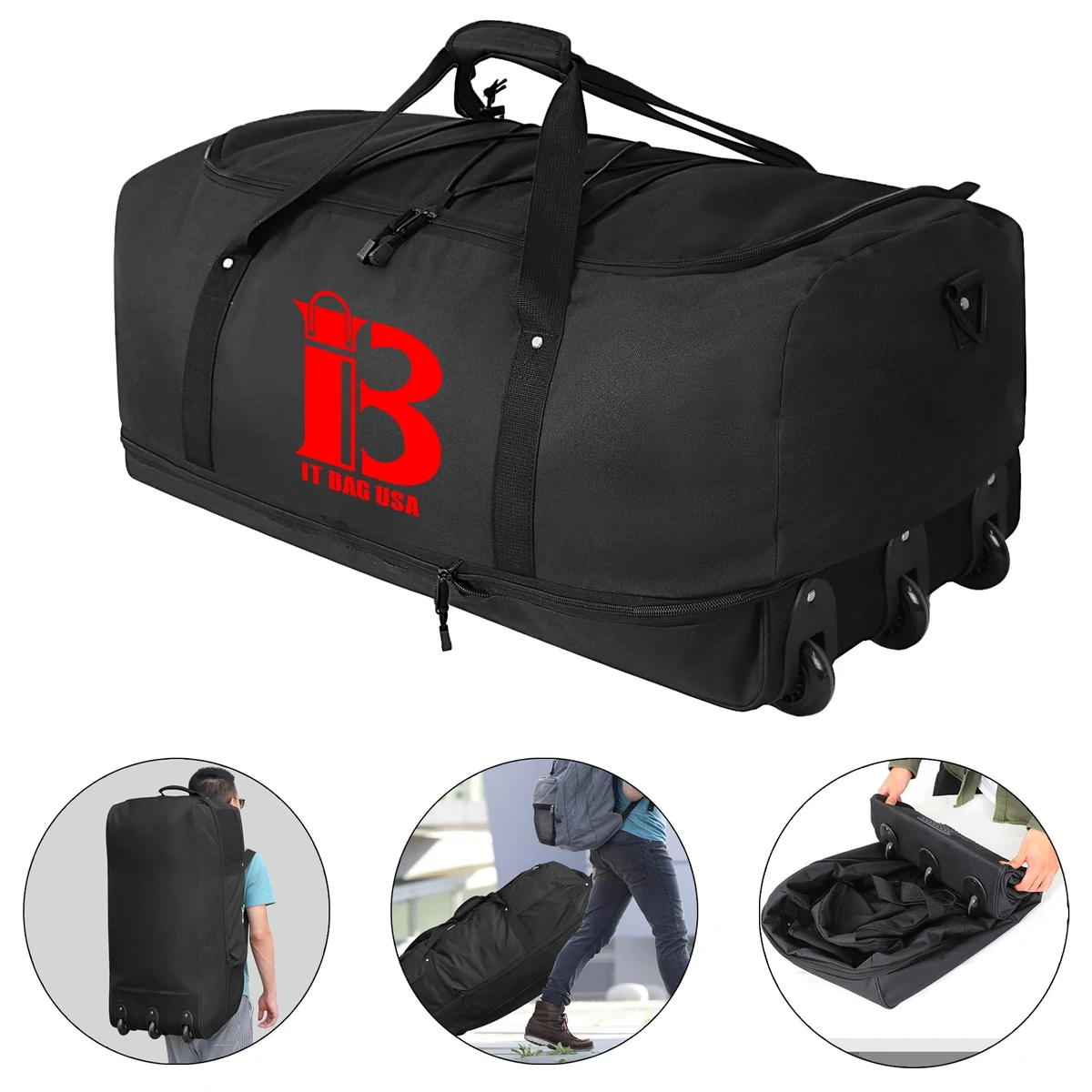 Durable Rolling Duffel Bag Backpack 1