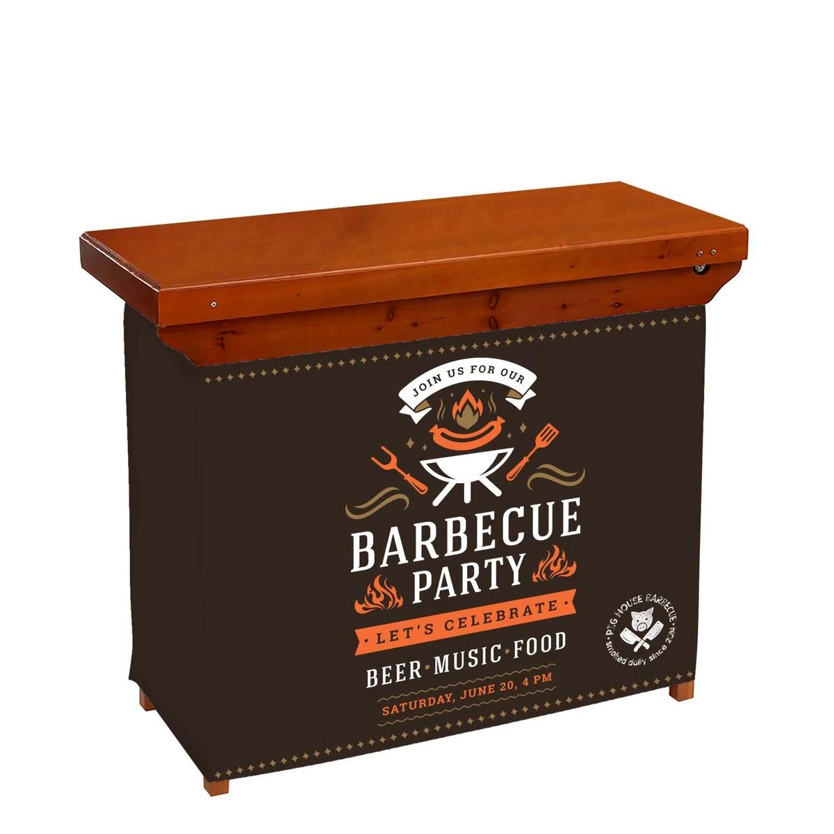Portable Wood Bar with Full Bleed Wrap 1