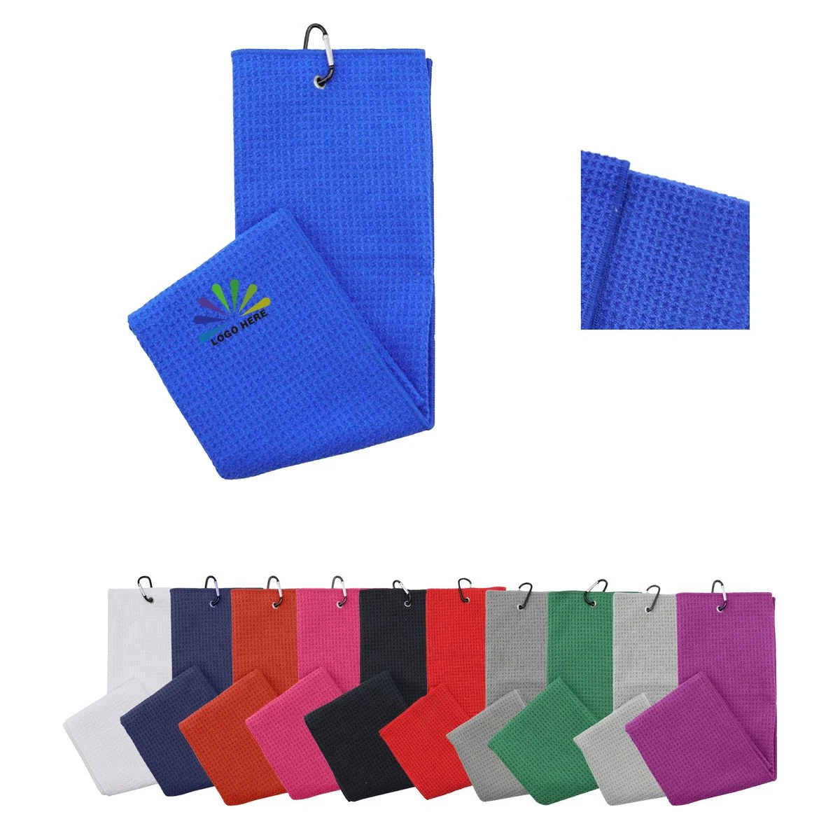 Microfiber Golf Waffle Towel With Clip 1