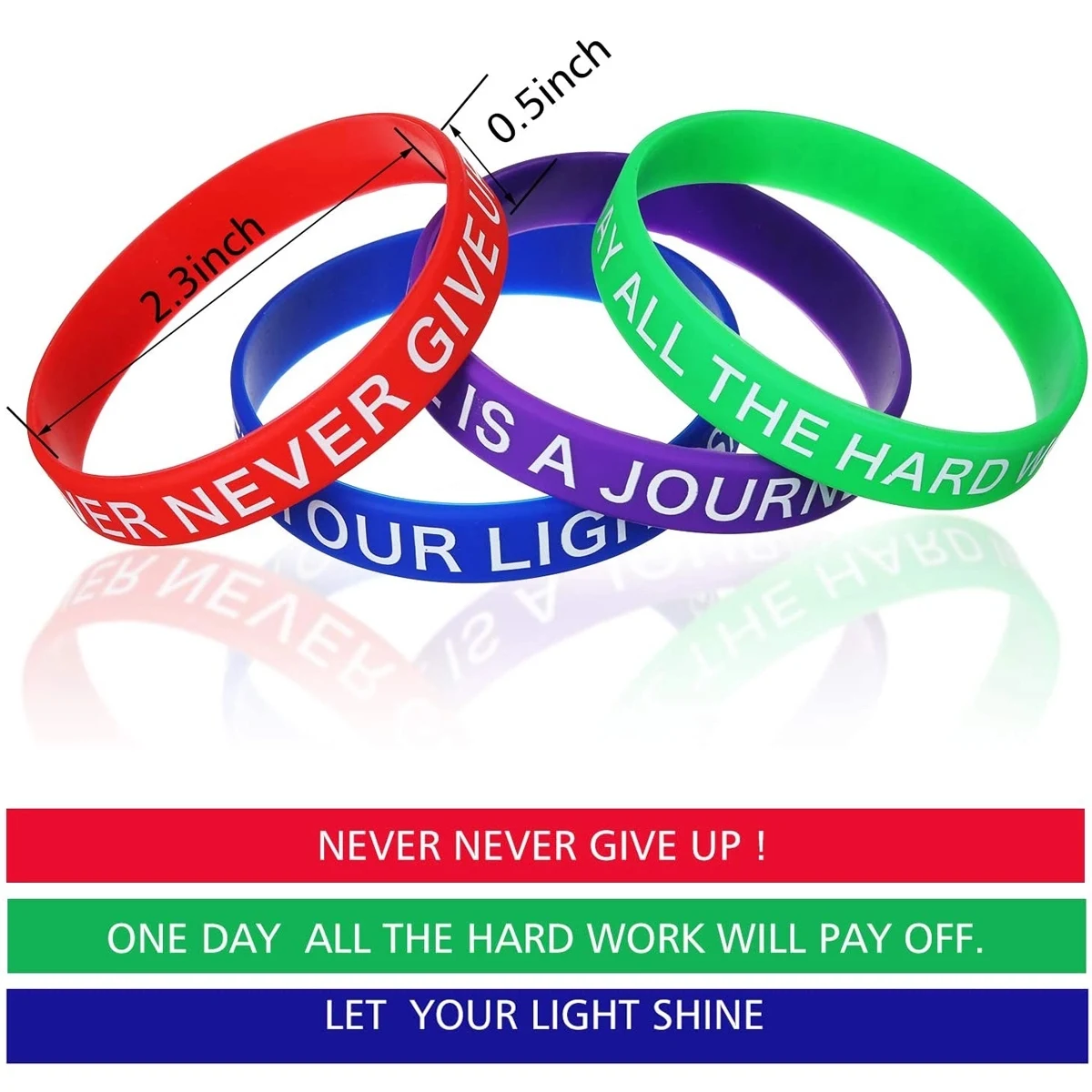 Free Sample Silkscreen Printed Silicone Wristbands 1