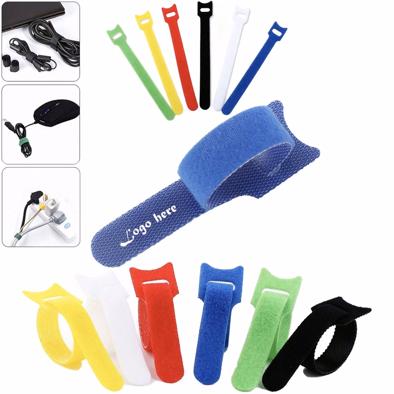 Custom Printed Reusable Hook-Loop Cable Bundling Roll