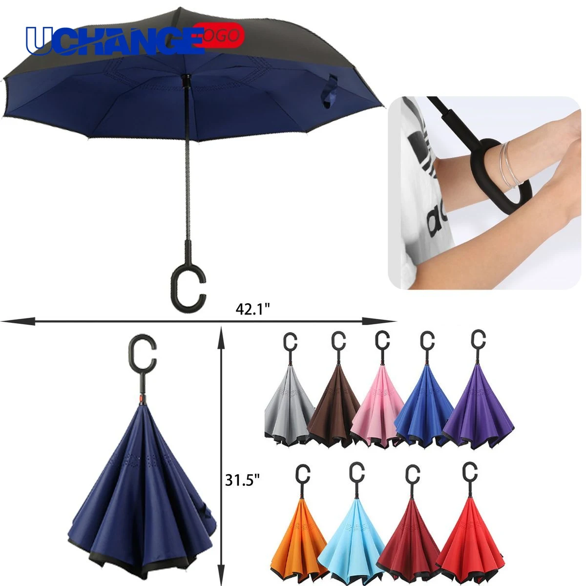 Stylish Hands Free Inverted Umbrella 1