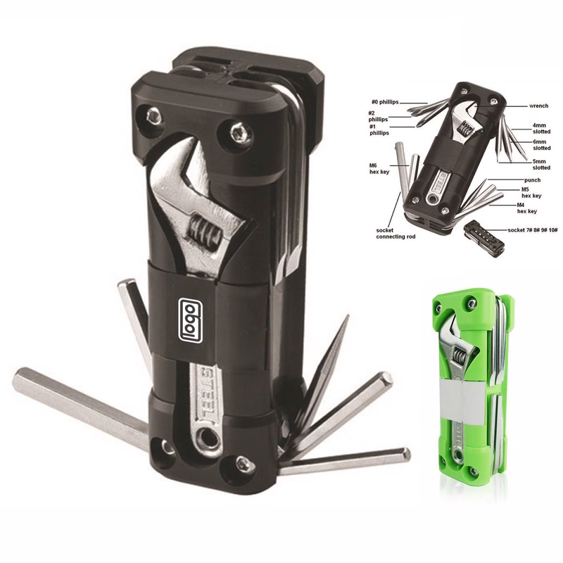 Motorcycle Bicycle Repair 16 in 1 Multifunction Gadget