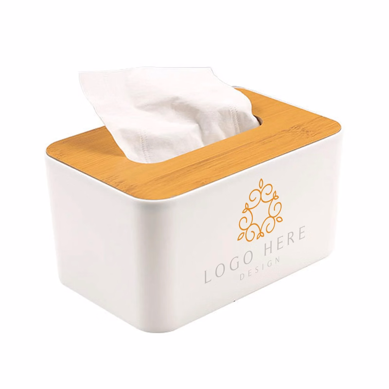 Wooden lid tissue box