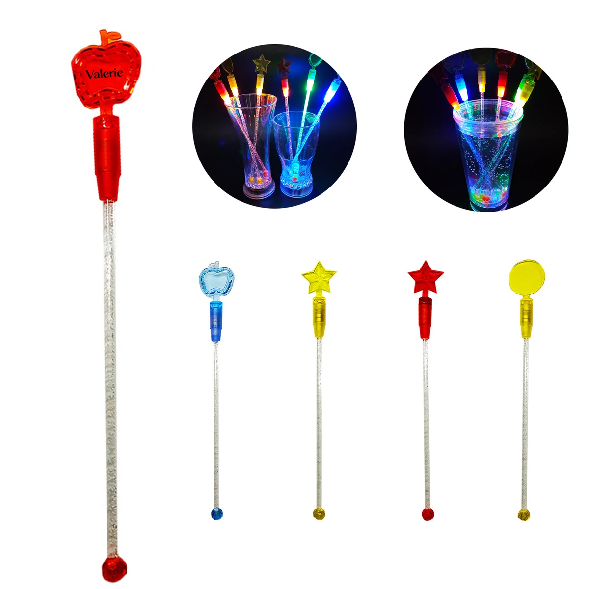 Transparent PS LED Light-Up Stir Stick 1
