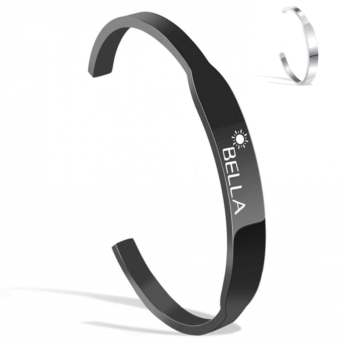 Titanium Steel Engraved Open Bracelet 1