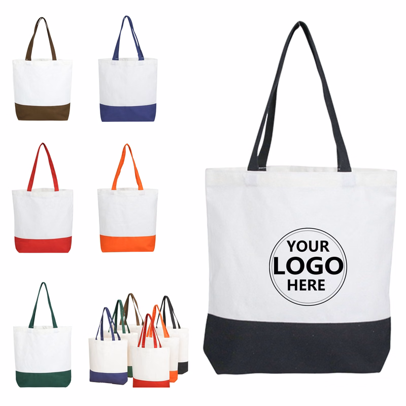 Multi-Colored Canvas Tote with Patchwork