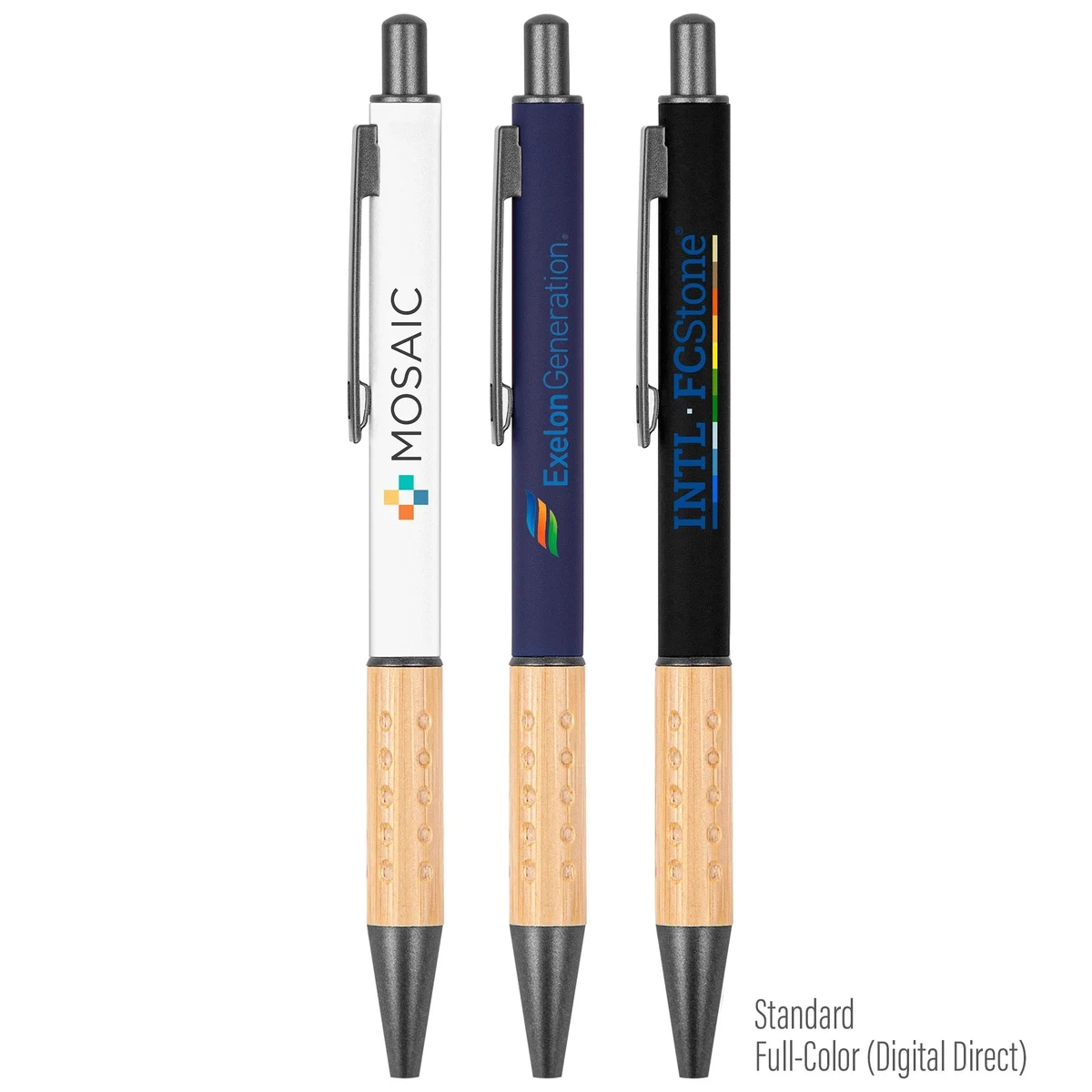 The Gosford Gunmetal Click-Action Ballpoint Pen with Bamboo 1