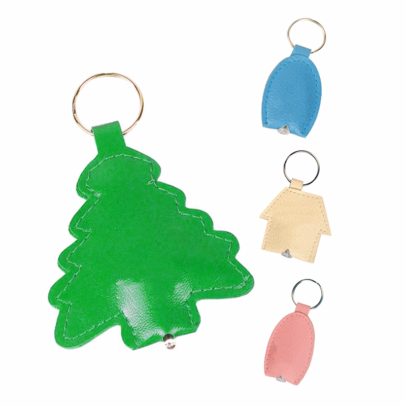 Mini Christmas Tree Leather LED Keychain