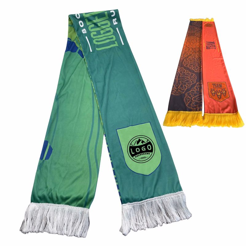 MOQ50 Custom Full Colour Football Fan Scarf