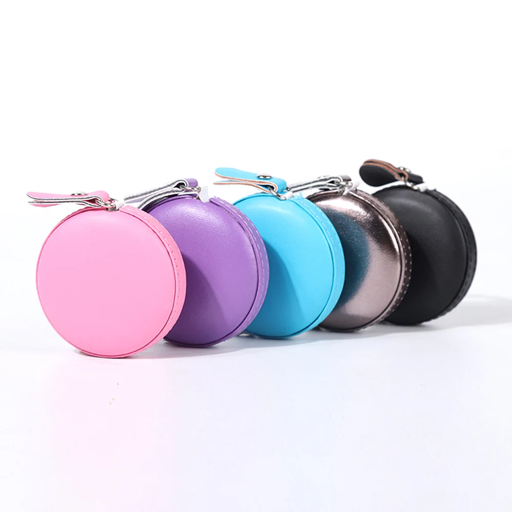 Automatic retractable 1.5m 60 inch round PU leather tape measure 1