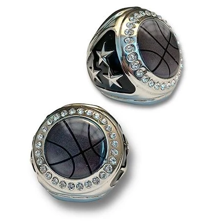 Premium Basketball Bling Basketballship Ring Silve 1