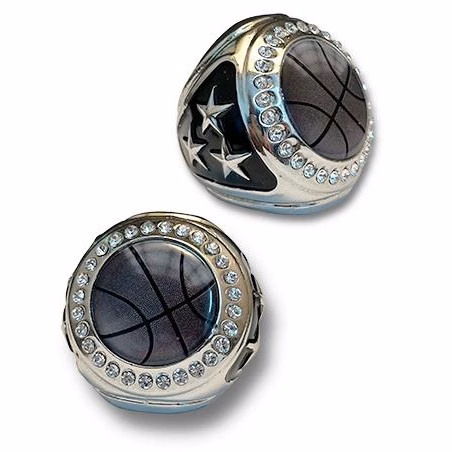 Premium Basketball Bling Basketballship Ring Silve