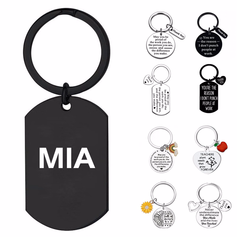 Customizable Stainless Steel Multi-Style Keychain