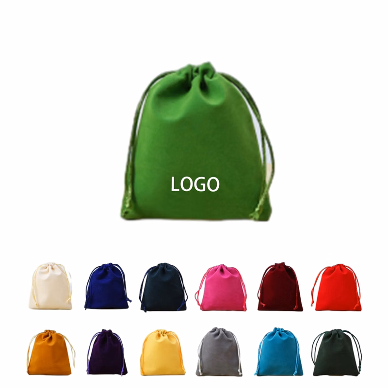 L5.9"Xw7.9" Pile Coating Jewelry Drawstring Bags