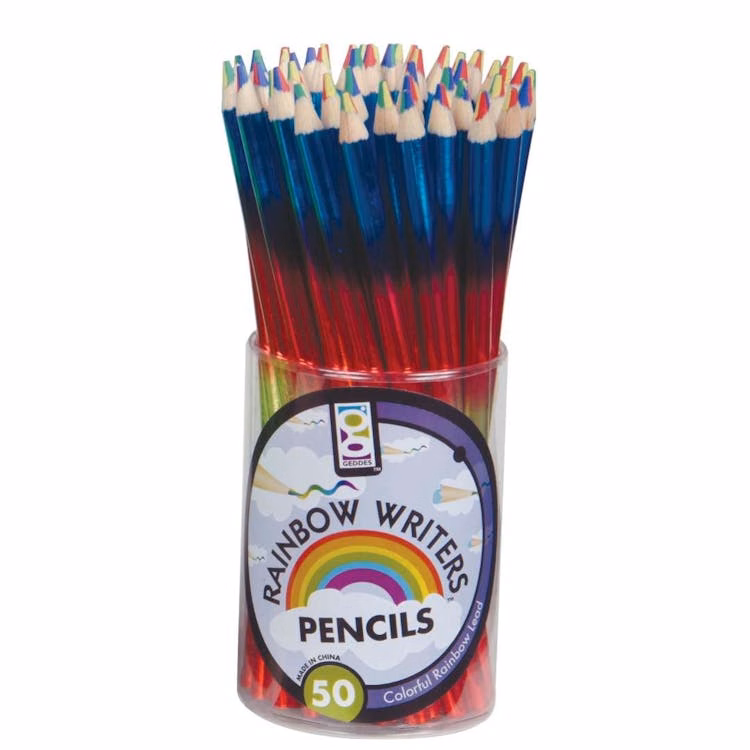 Rainbow Writer Pencils Multicolor 50 Pack