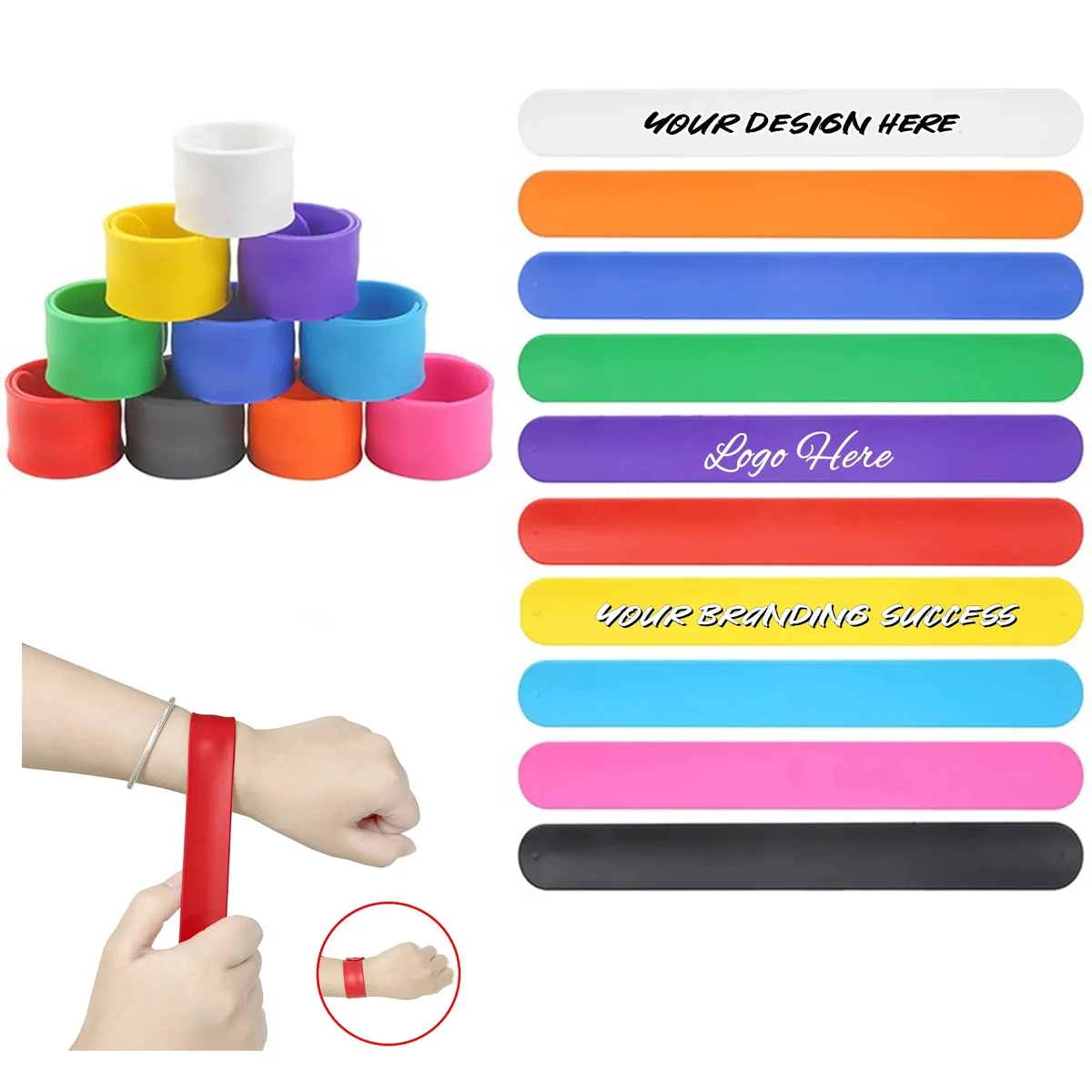 Silicone Slap Ring Advertising Wristband Snap Bracelet 1