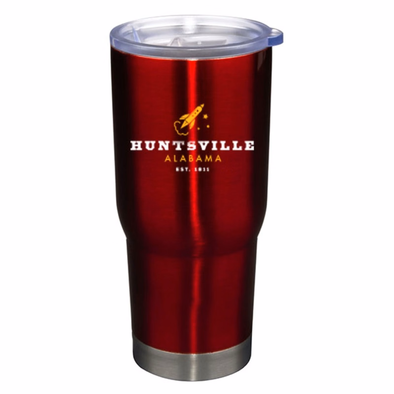 22 oz Pro22 Red Vacuum Insulated Stainless Steel Travel Mug with Clear Lid