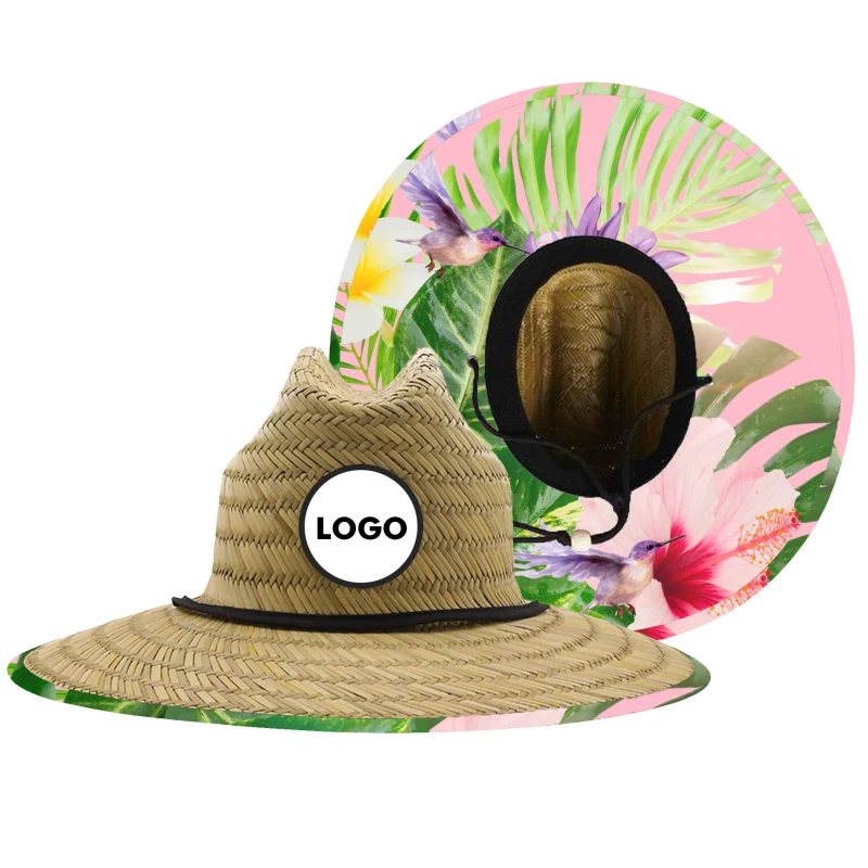 Lifeguard Hollow Straw Hat With Custom Patch 1