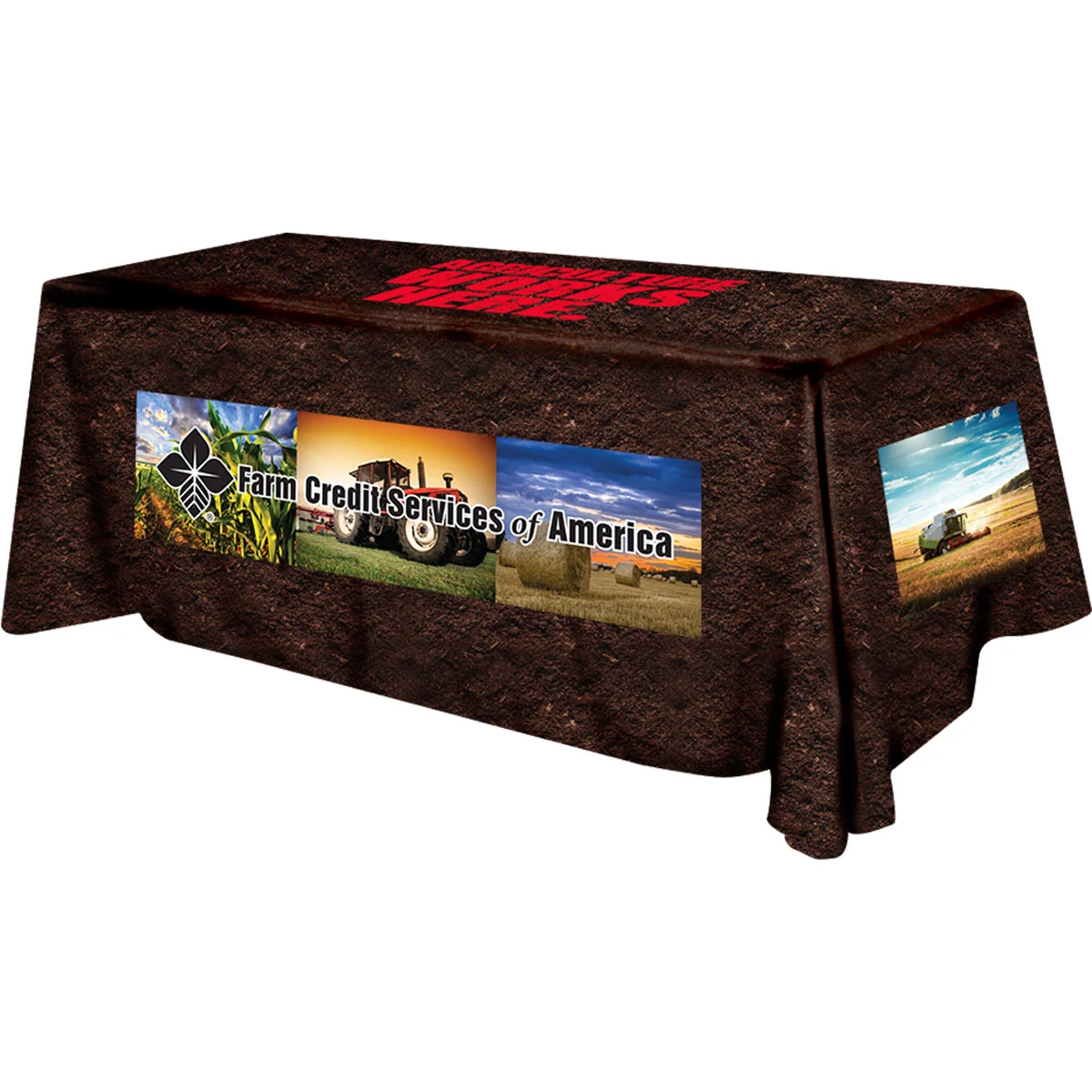 Polyester Digital Direct Print Table Cover 4 sided, 8 foot 1