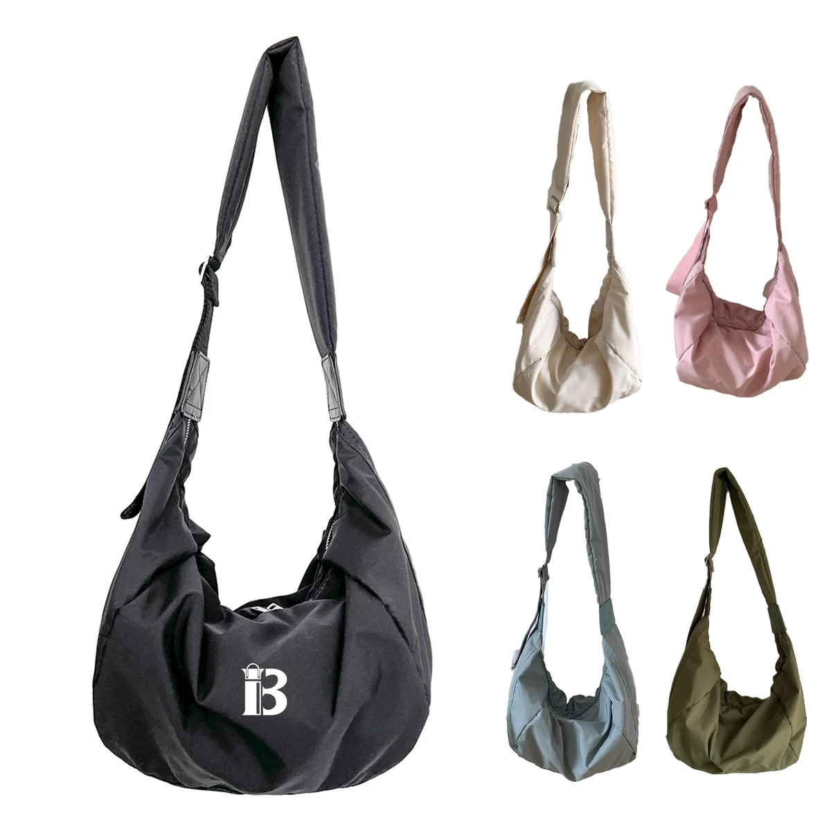 Large capacity casual nylon crossbody bag 1
