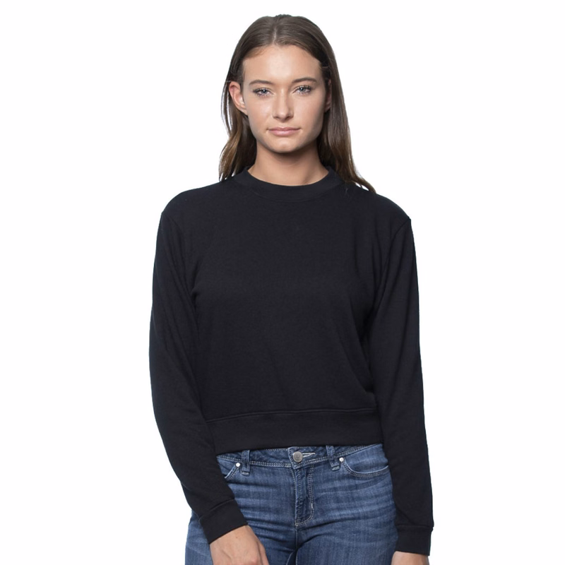 USA Made Womens Organic RPET French Terry Crew