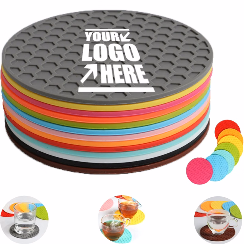 Silicone Honeycomb Round Coasters