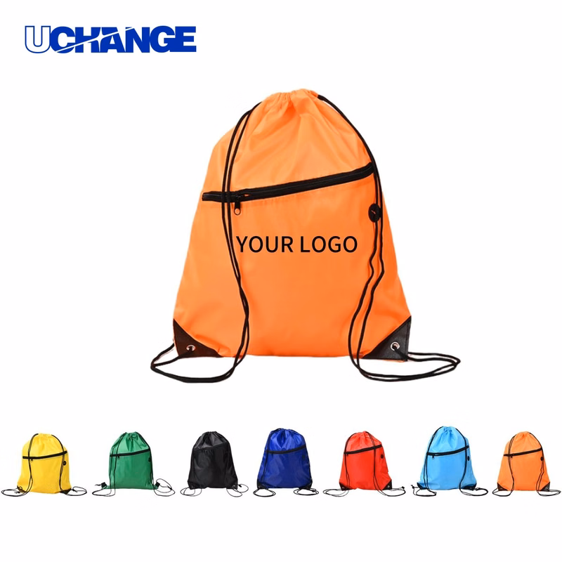 210D Polyester Drawstring Backpack Organizer with Zipper Pocket