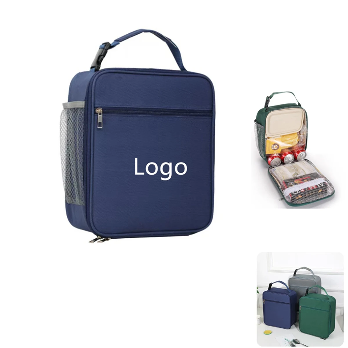 Insulated Lunch Bag with Bottle Holder 1