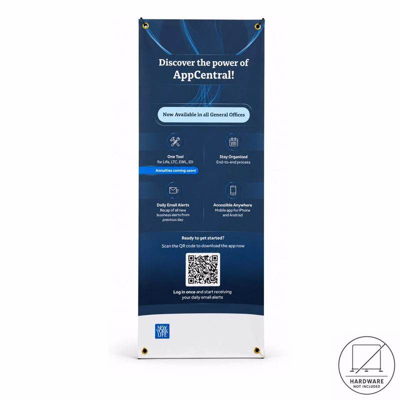 24 Hr Express Ship - Replacement Graphics only, 23x64, for Tripod Banner DP651, NO SETUP CHARGE
