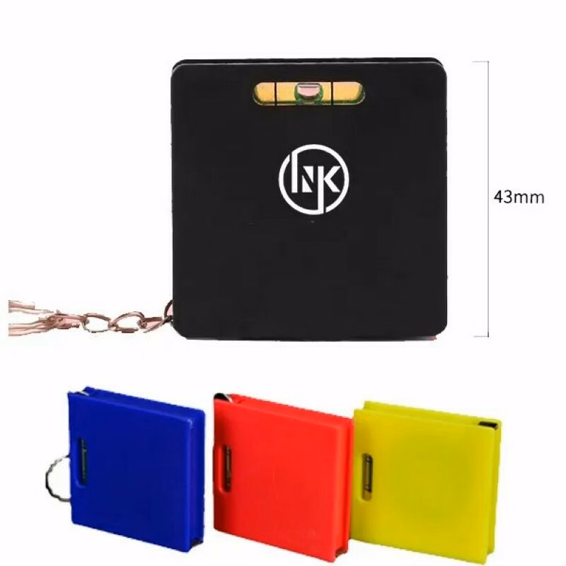 Square Tape Measure w/Level & Key Chain