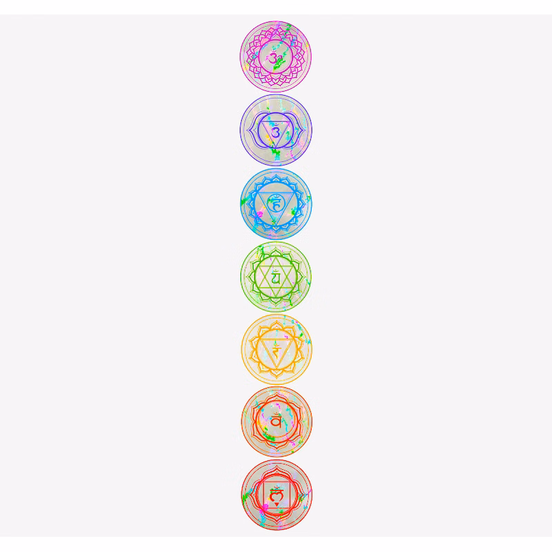 Window Decals - The Chakra Set Sun Catchers - Holographic Rainbow Window Stickers