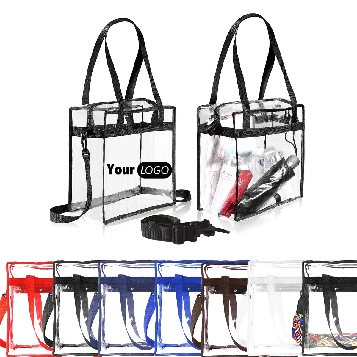 Clear PVC Bag Stadium Approved Tote With Adjustable Strap 1