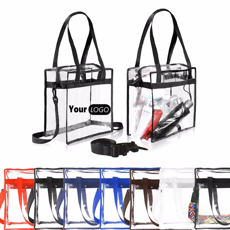 Clear PVC Bag Stadium Approved Tote With Adjustable Strap