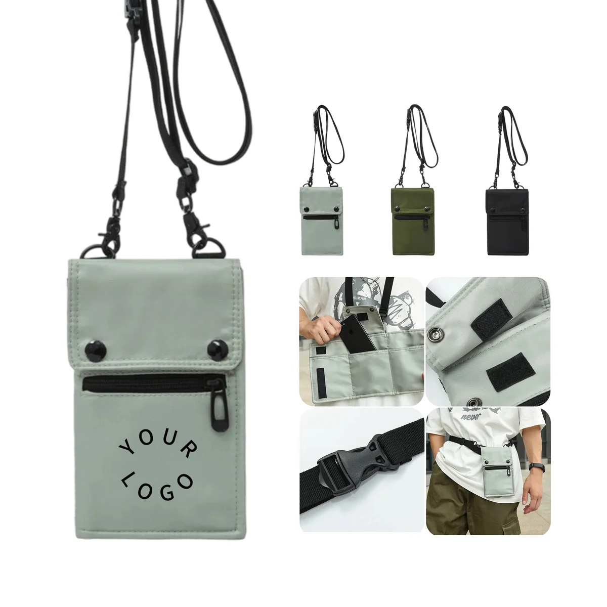 Single-Shoulder Phone Bag with Layered Storage 1