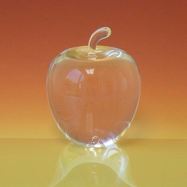 Glass Apple Paperweight